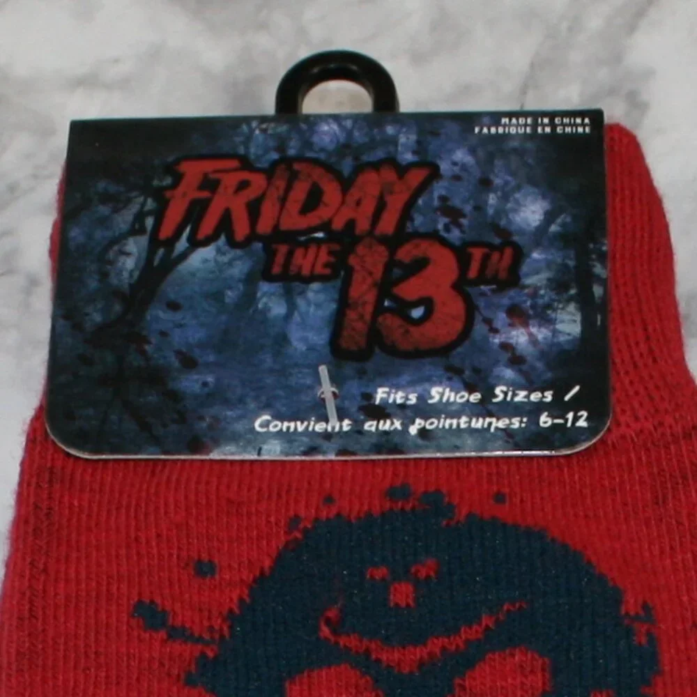 FRIDAY THE 13TH Socks Halloween Spooky Creepy Crew Unisex October Red One Size